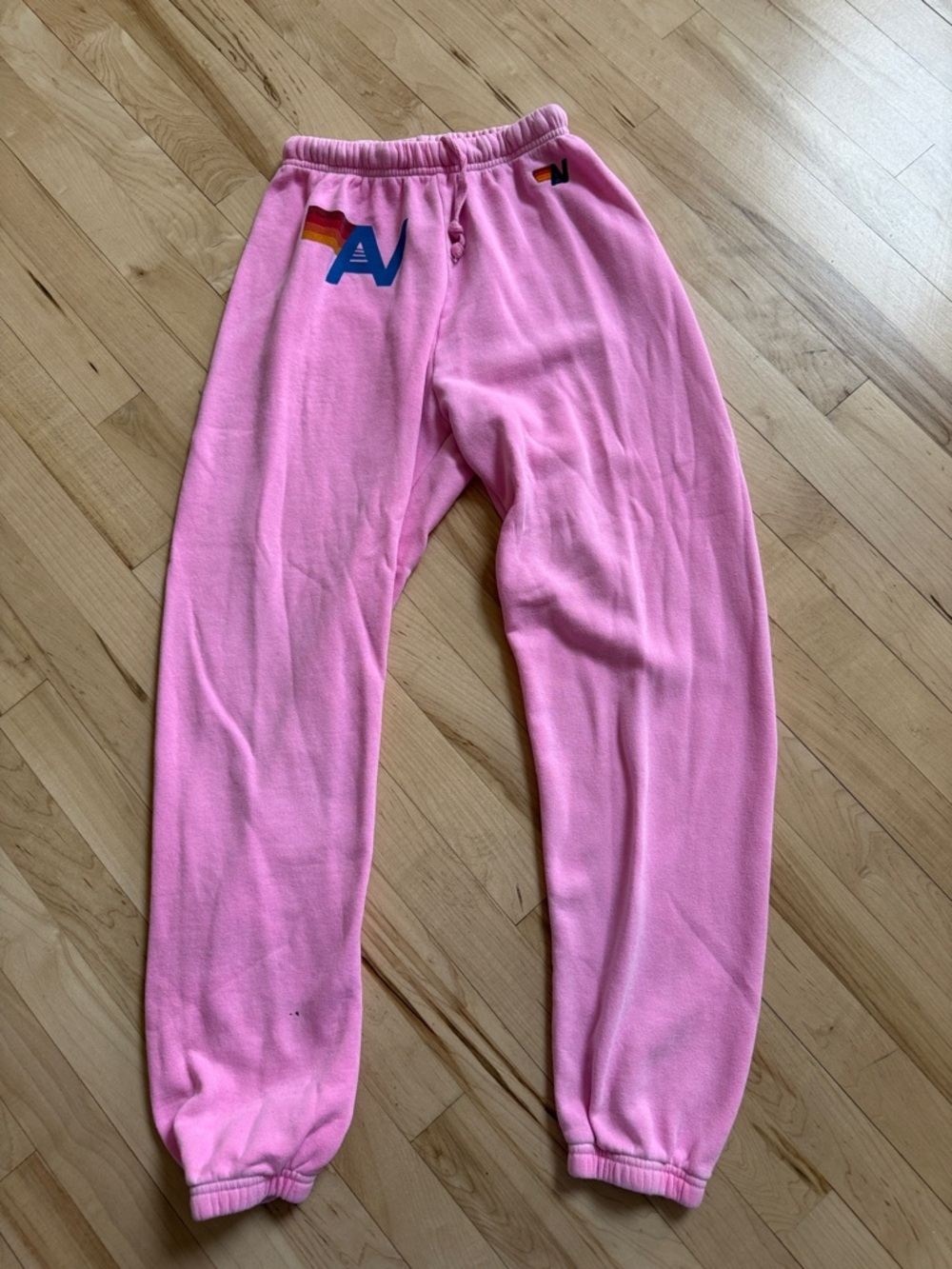 Aviator Nation Pink Sweatpants with Logo Accent XS